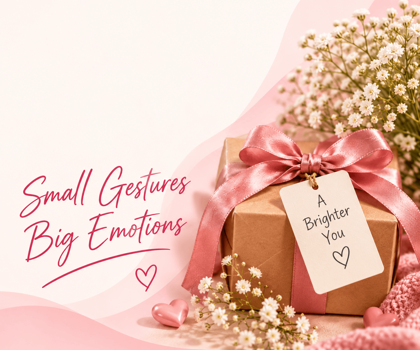A beautifully wrapped Doro gift with a pink ribbon and flowers