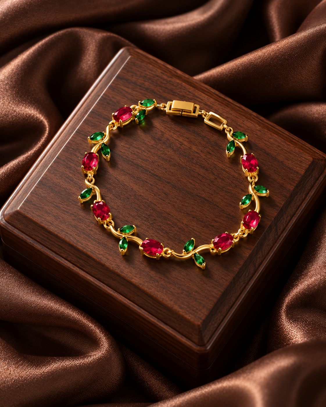 Red green tulip bracelet 2