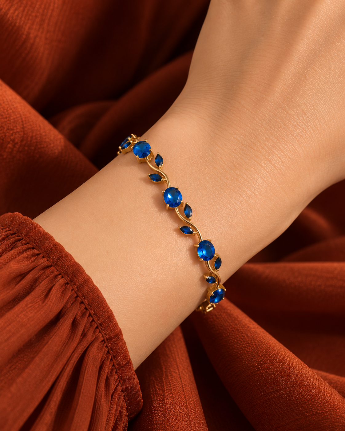 Blue tulip bracelet